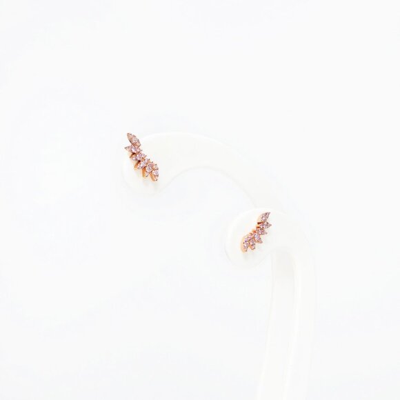 Diamond Rose Winged Earrings - Picture 2 of 5